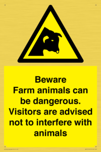 Beware Farm animals can be dangerous. Visitors are advised not to interfere with animals